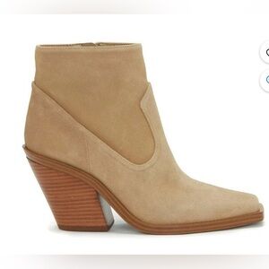 Booties, size 10, color tan/ beige, Vince Camuto, suede.